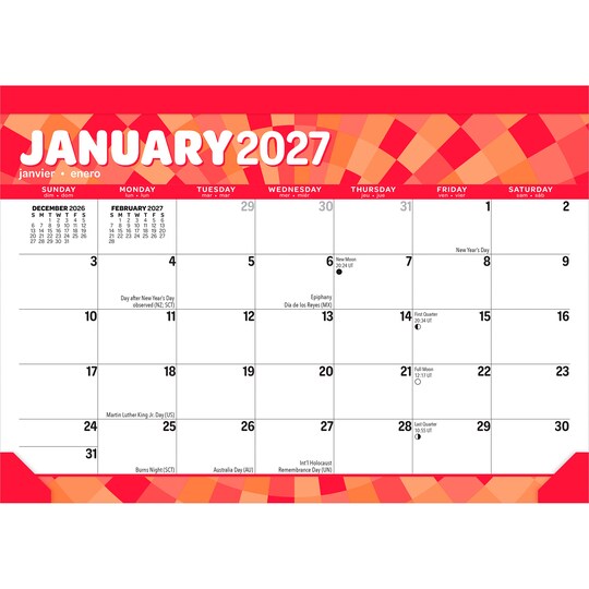 Plato; Large Print | 2027 15.5 x 11 Inch Monthly Desk Pad Calendar | Sticker Sheet; Category:Desk Calendars; Image:1